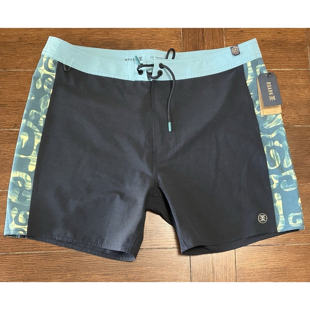 Roark Men's 17" Board Shorts Passage Panel Sz 38 Shorts Dark Navy Blue RB431